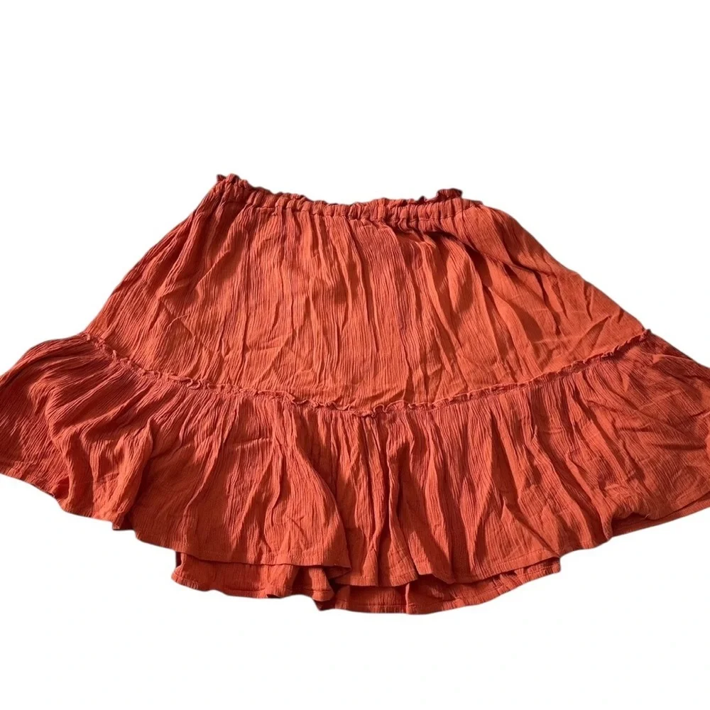 Elan Women’s Orange Tiered Ruffled Mini Skirt ~ Size L ~ NWT - Picture 4 of 8